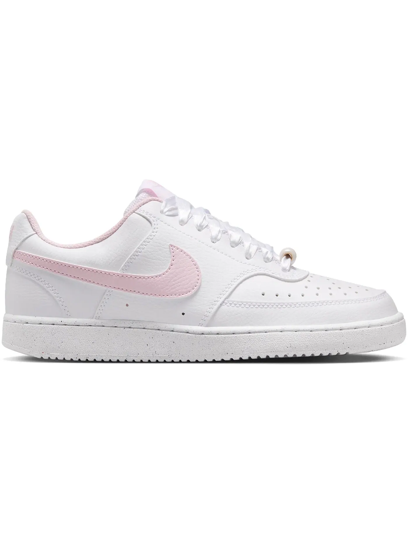 Женские кроссовки с низким профилем Nike Court Vision Low — изображение 1 из 1, белый/розовый