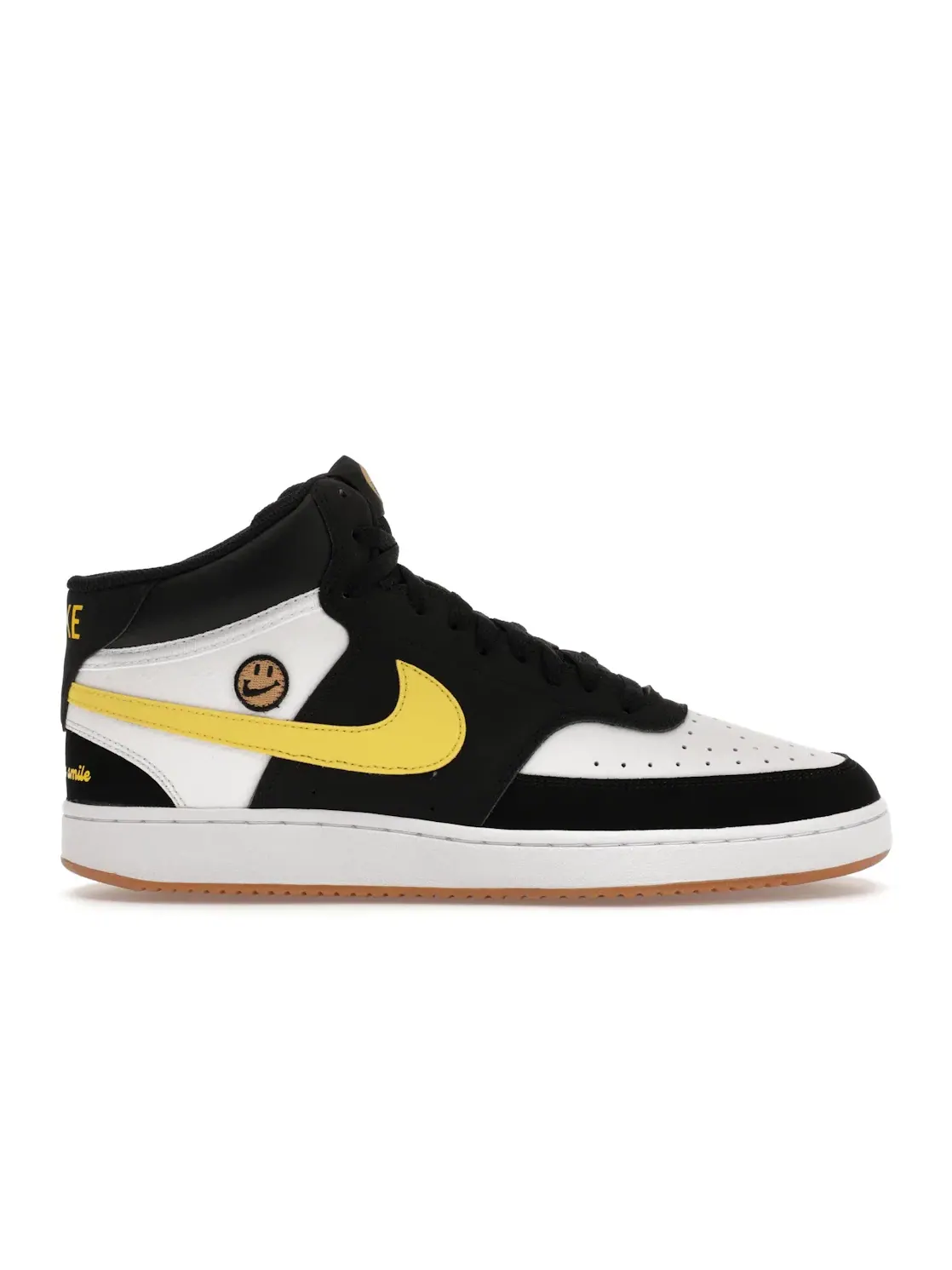 Мужские кроссовки с длинным шнурком Nike Court Vision Mid — изображение 1 из 4, черный/белый/желтый