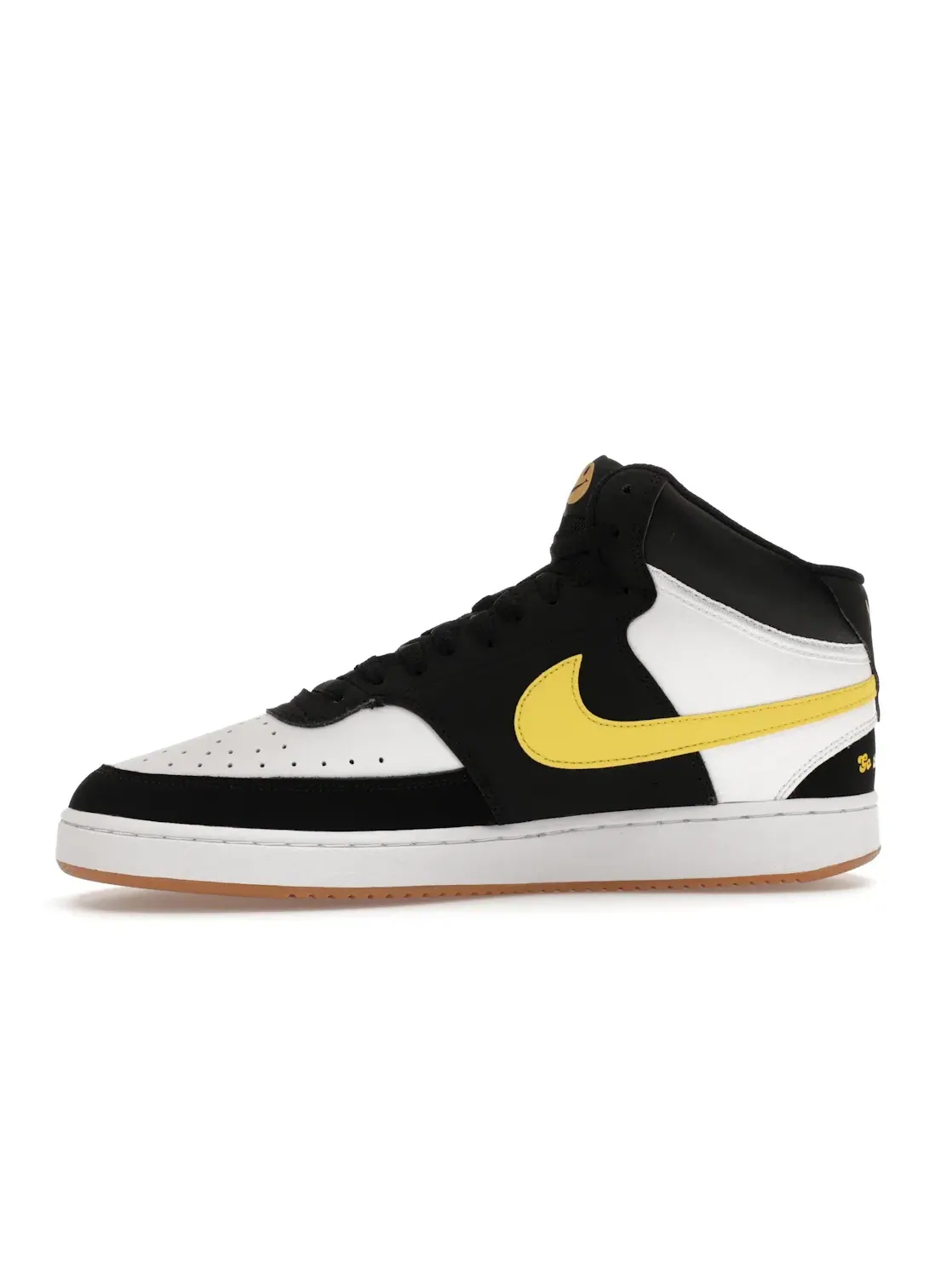 Мужские кроссовки с длинным шнурком Nike Court Vision Mid — изображение 3 из 4, черный/белый/желтый