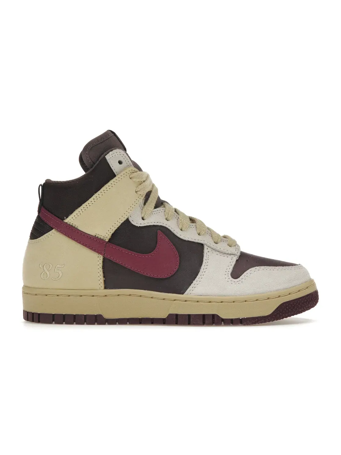 Женские кроссовки высокие с принтом Nike Dunk High 1985, Alabaster Rosewood Earth Night Maroon — изображение 1 из 4