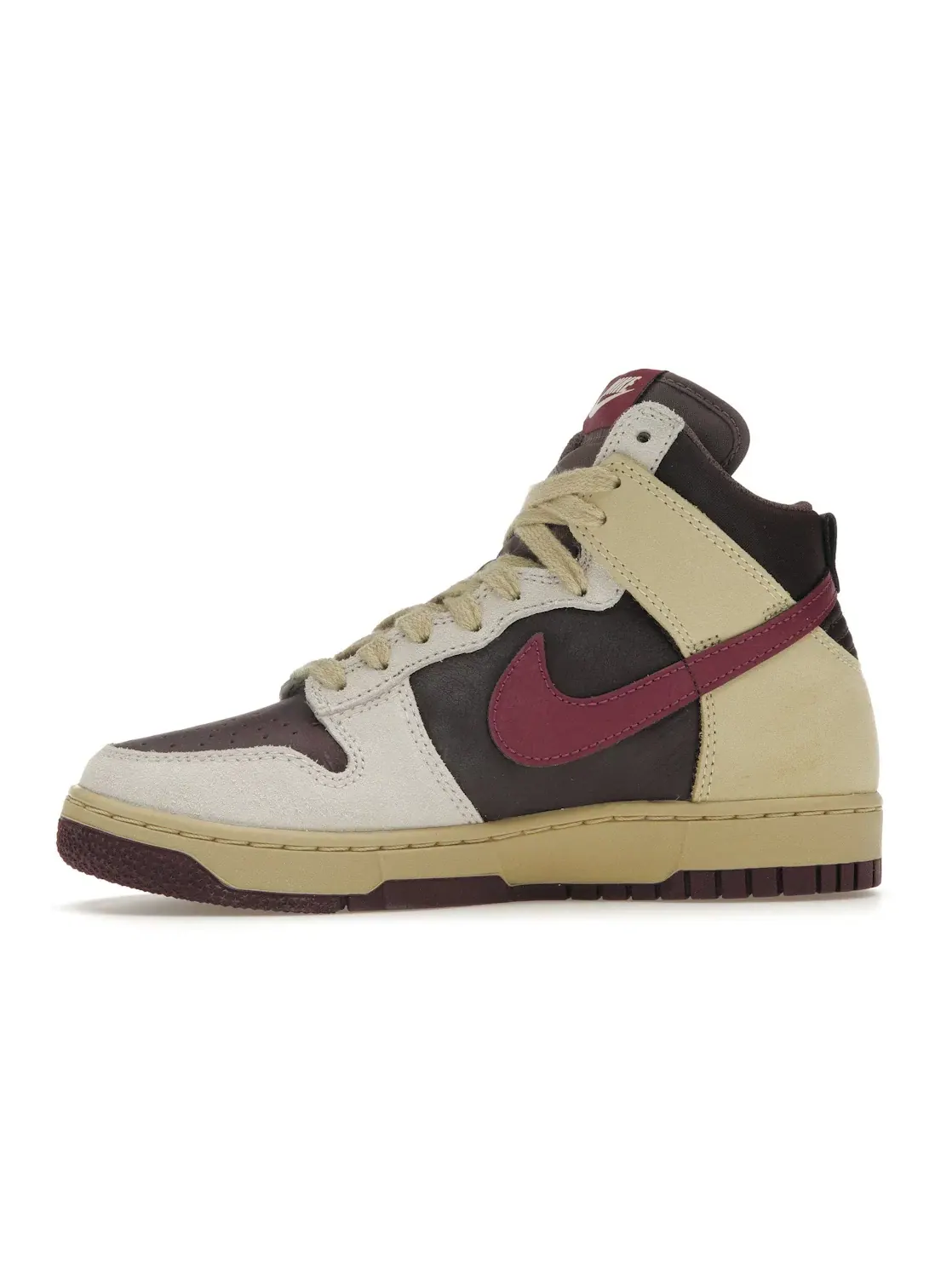 Женские кроссовки высокие с принтом Nike Dunk High 1985, Alabaster Rosewood Earth Night Maroon — изображение 3 из 4