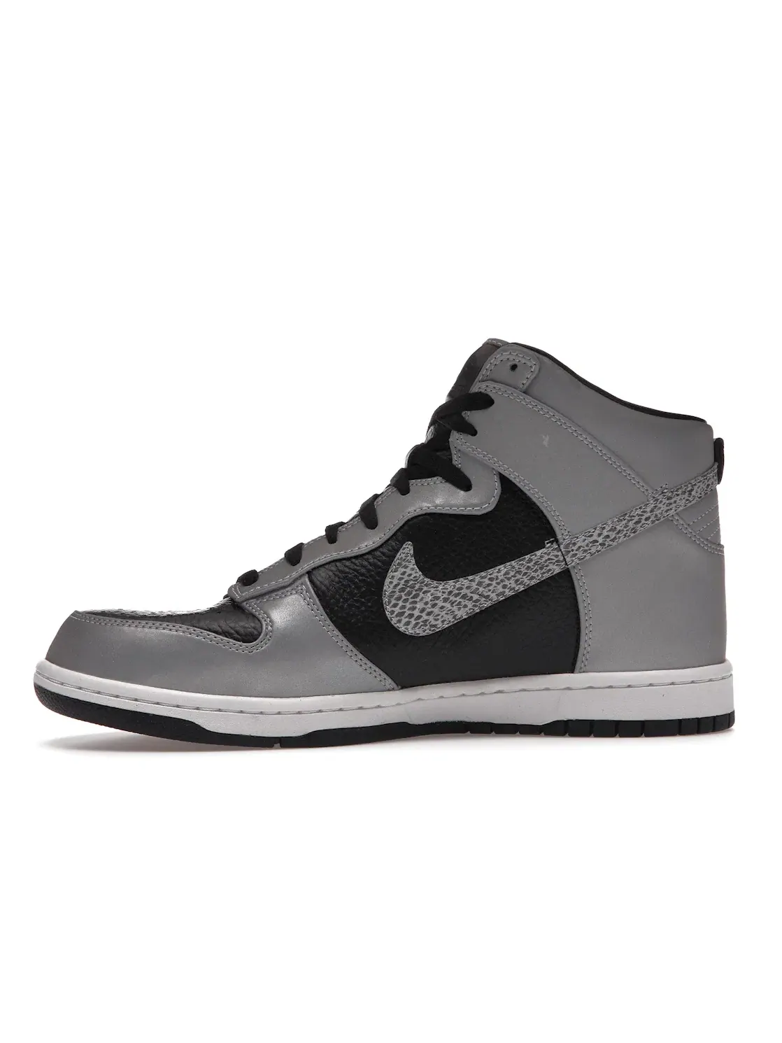 Мужские кроссовки с принтом под змеиную кожу Nike Dunk High — изображение 3 из 4, белый черный серебристый