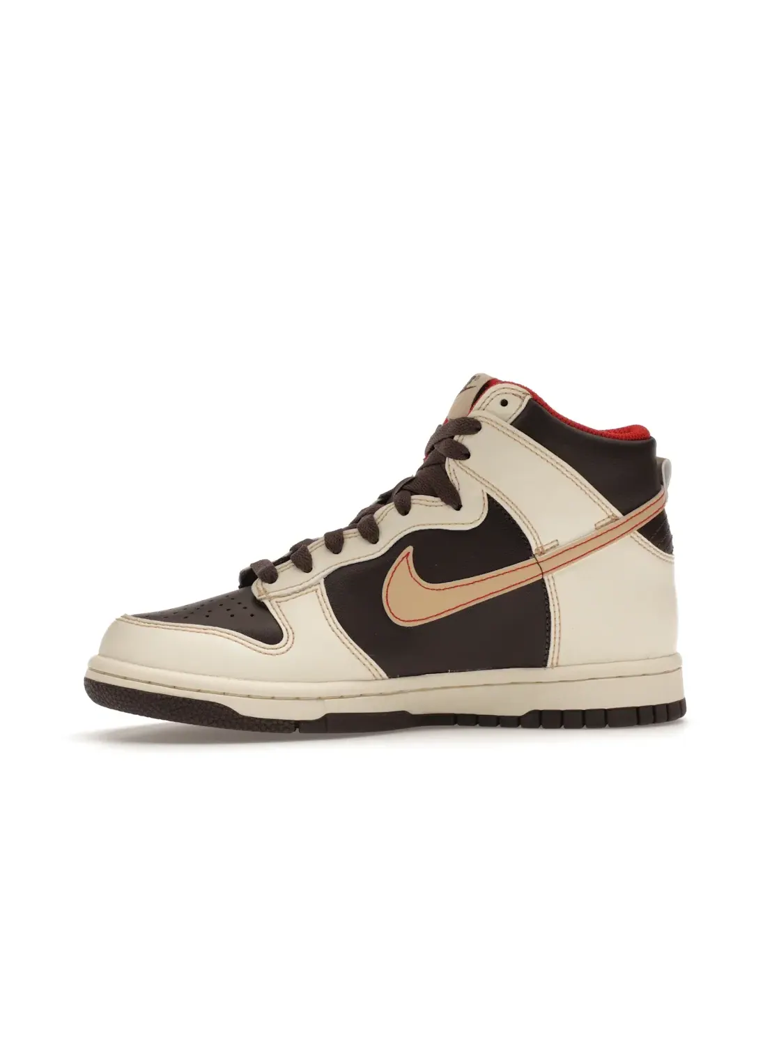 Детские кроссовки высокие с принтом Nike Dunk High Nike — изображение 3 из 4, коричневый///красный