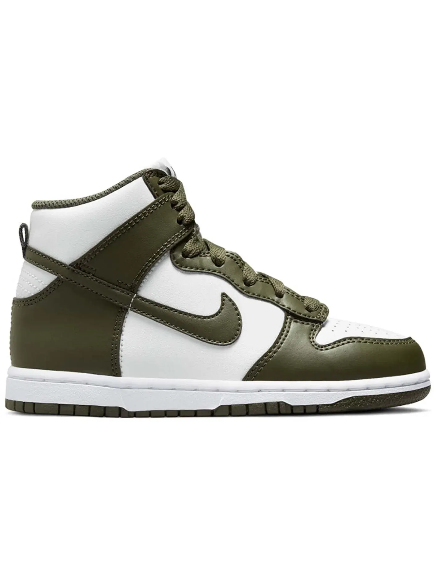 Детские кроссовки высокие с принтом Nike Dunk High Retro Nike — изображение 1 из 1, белый/хаки