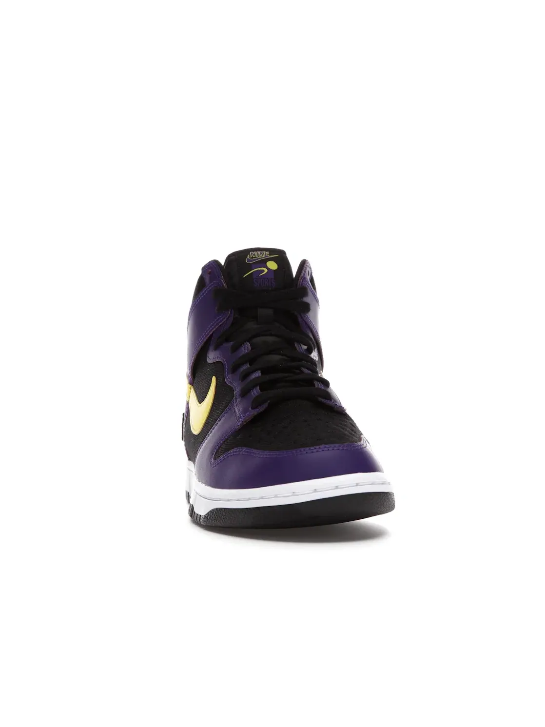 Мужские кроссовки высокие с принтом Nike Dunk High EMB Nike — изображение 2 из 4, черный/фиолетовый/желтый