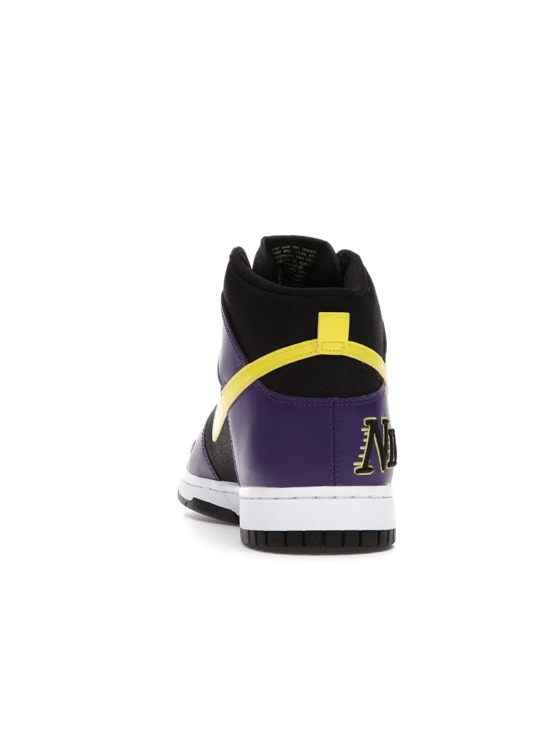 Мужские кроссовки высокие с принтом Nike Dunk High EMB Nike — изображение 4 из 4, черный/фиолетовый/желтый