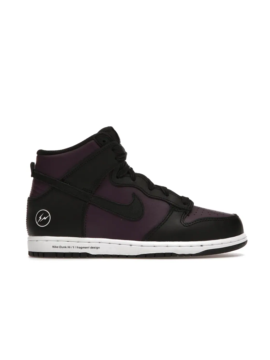 Детские кроссовки высокие с принтом Fragment Nike Dunk High Nike — изображение 1 из 4, винный/черный-белый