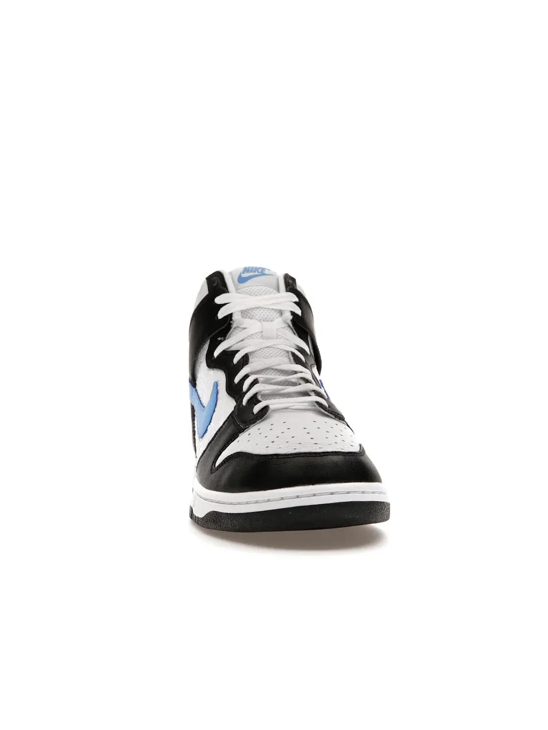 Мужские кроссовки высокие с кожаным верхом Nike Dunk High Retro FLC Nike — изображение 2 из 4, черный/синий/белый