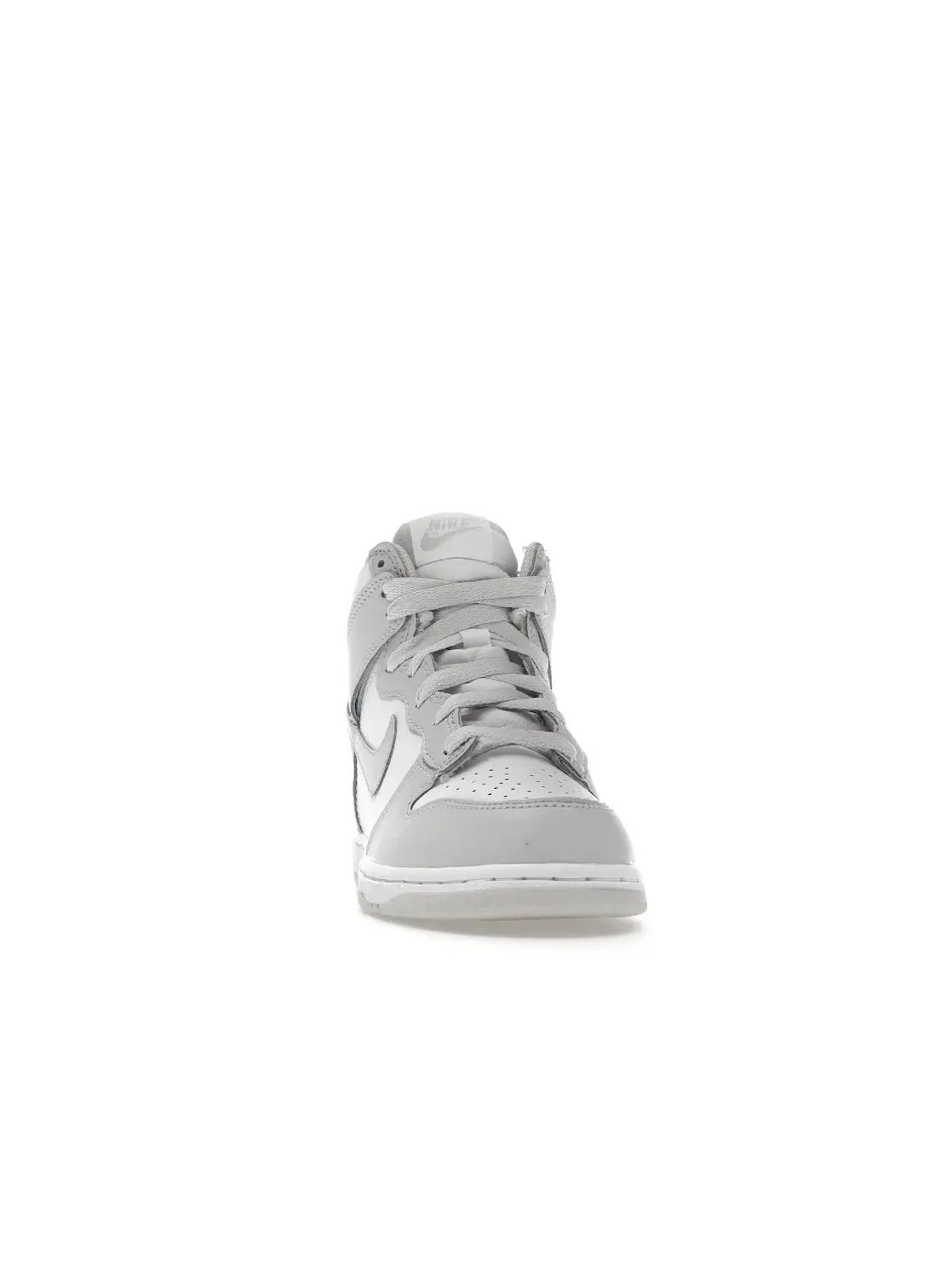 Детские кроссовки ретро с белой кожей Nike Dunk High Retro — изображение 2 из 4, белый/серый