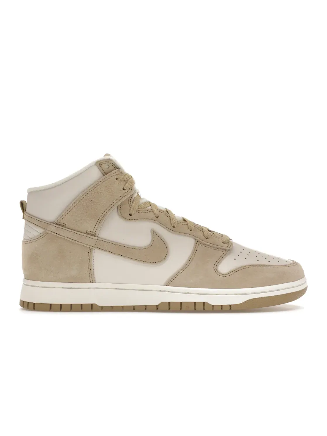 Мужские кроссовки с замшевыми вставками Nike Dunk High — изображение 1 из 4, бежевый/белый