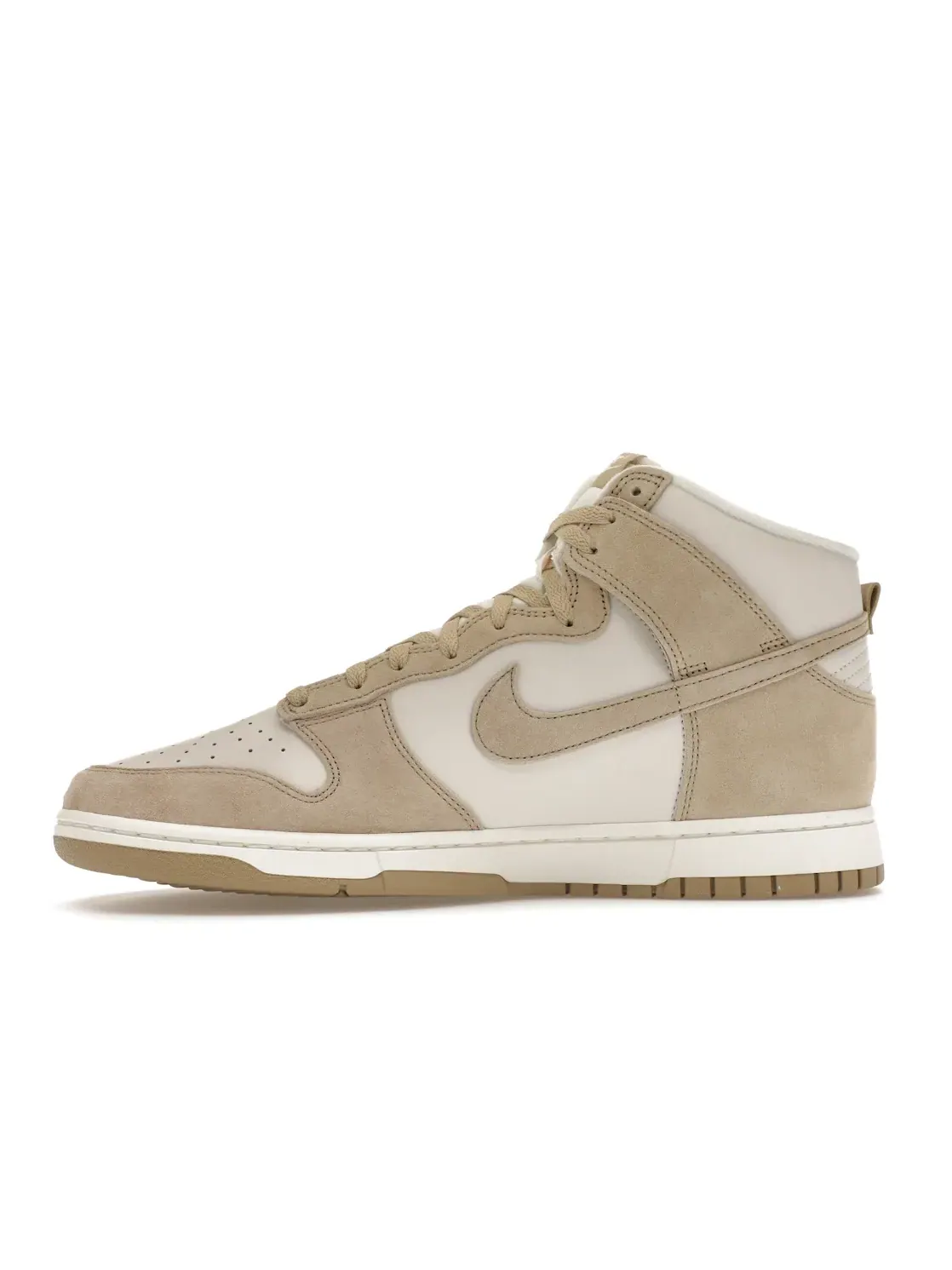 Мужские кроссовки с замшевыми вставками Nike Dunk High — изображение 3 из 4, бежевый/белый