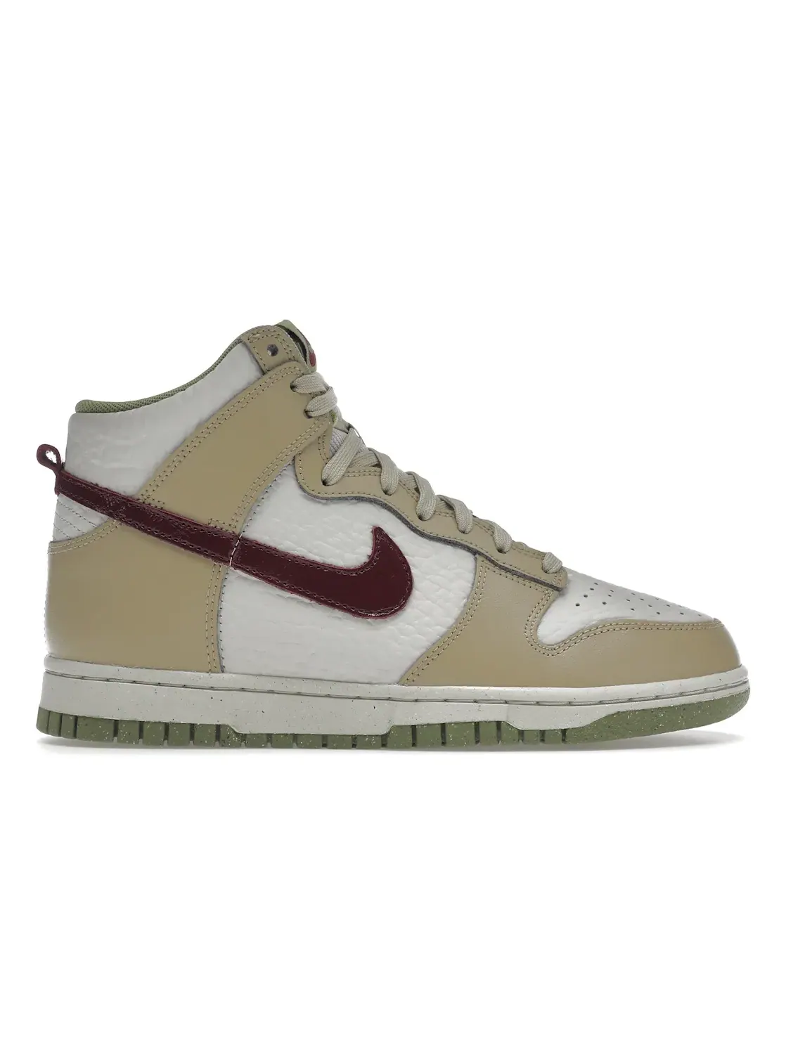 Женские кроссовки кожаные Nike Dunk High — изображение 1 из 4, бежевый/белый/коричневый