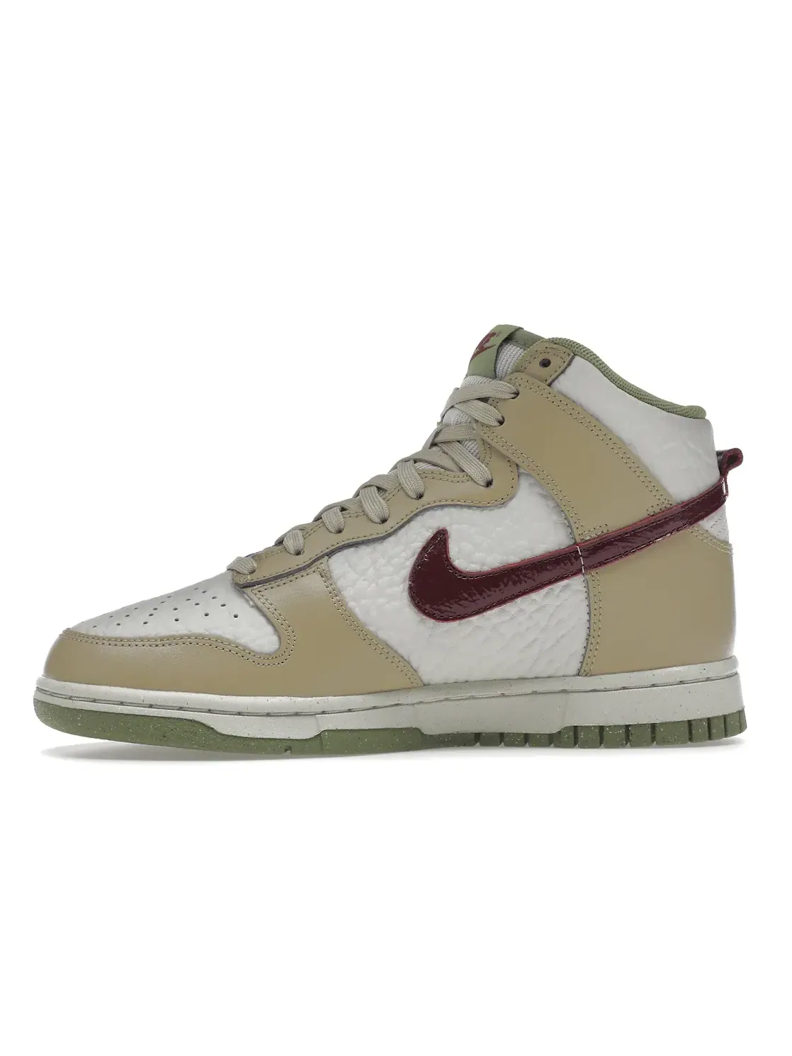 Женские кроссовки кожаные Nike Dunk High — изображение 3 из 4, бежевый/белый/коричневый