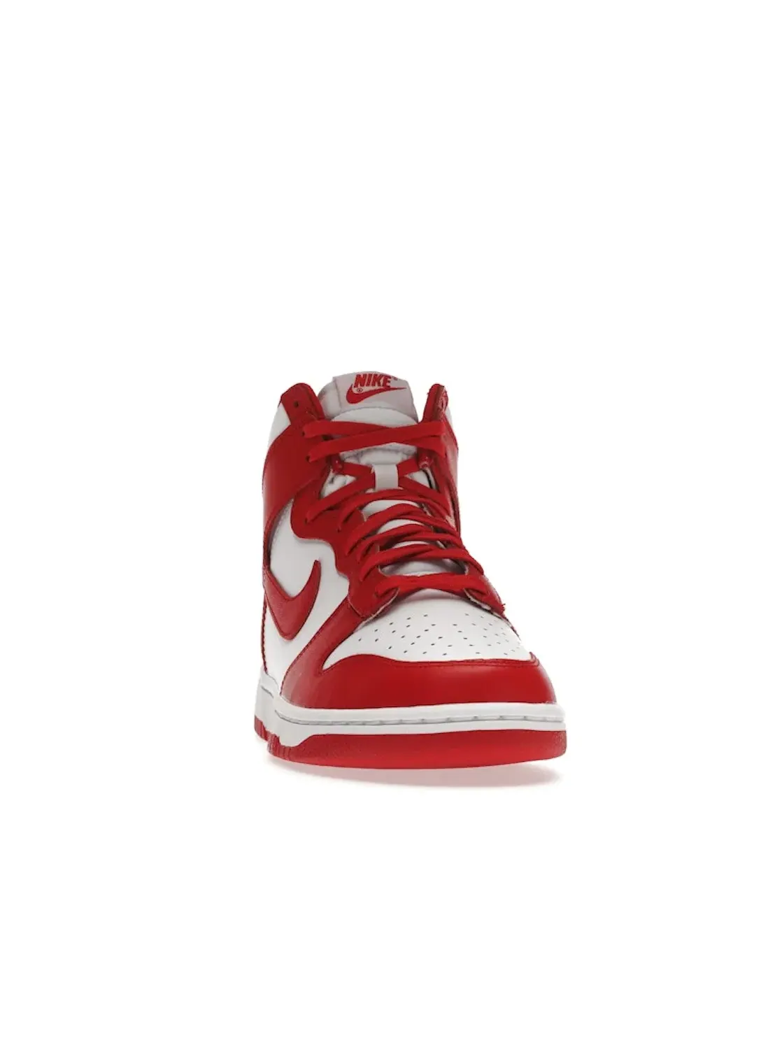 Мужские кроссовки высокие с кожаным верхом Nike Dunk High — изображение 2 из 4, белый/красный