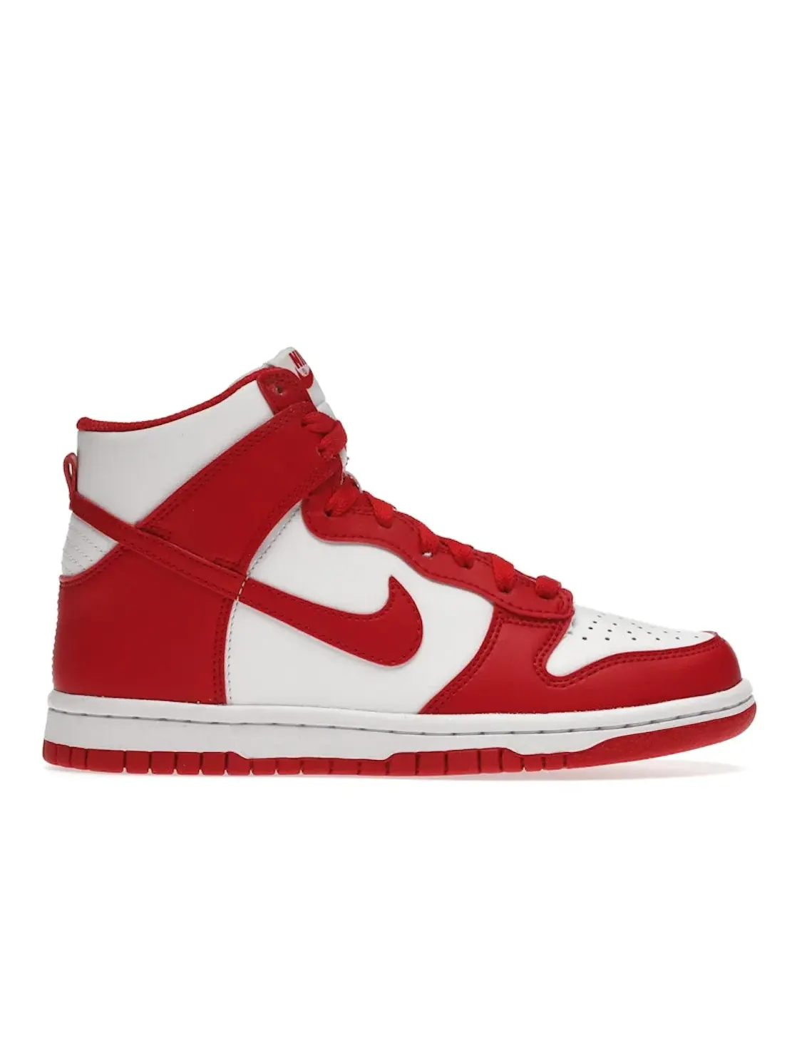 Детские кроссовки высокие с белой подошвой Nike Dunk High — изображение 1 из 4, белый/красный