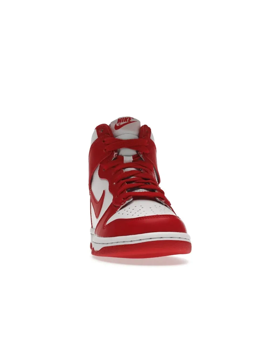Детские кроссовки высокие с белой подошвой Nike Dunk High — изображение 2 из 4, белый/красный