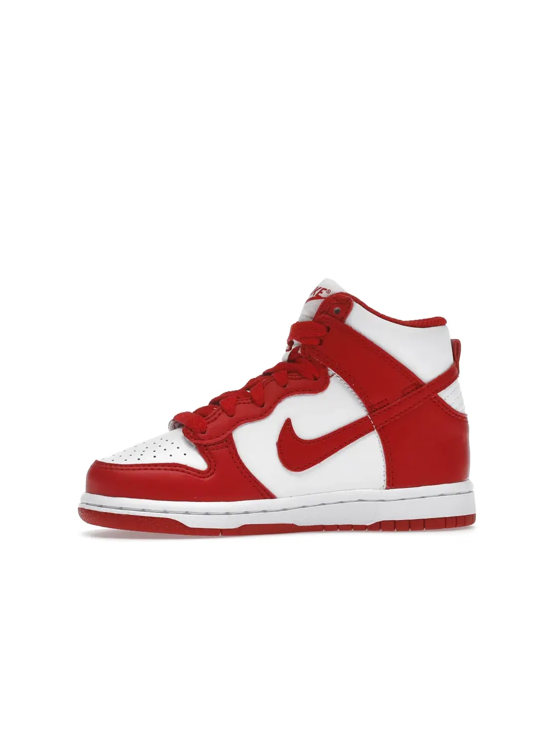 Детские кроссовки высокие Nike Dunk High University Red Nike — изображение 3 из 4, белый/красный