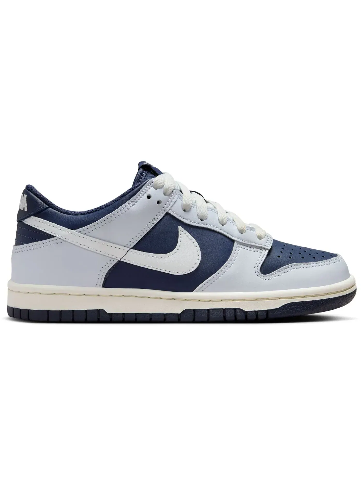 Детские кроссовки для мальчиков кожаные Nike Dunk Low — изображение 1 из 1, серый/белый/темно-синий