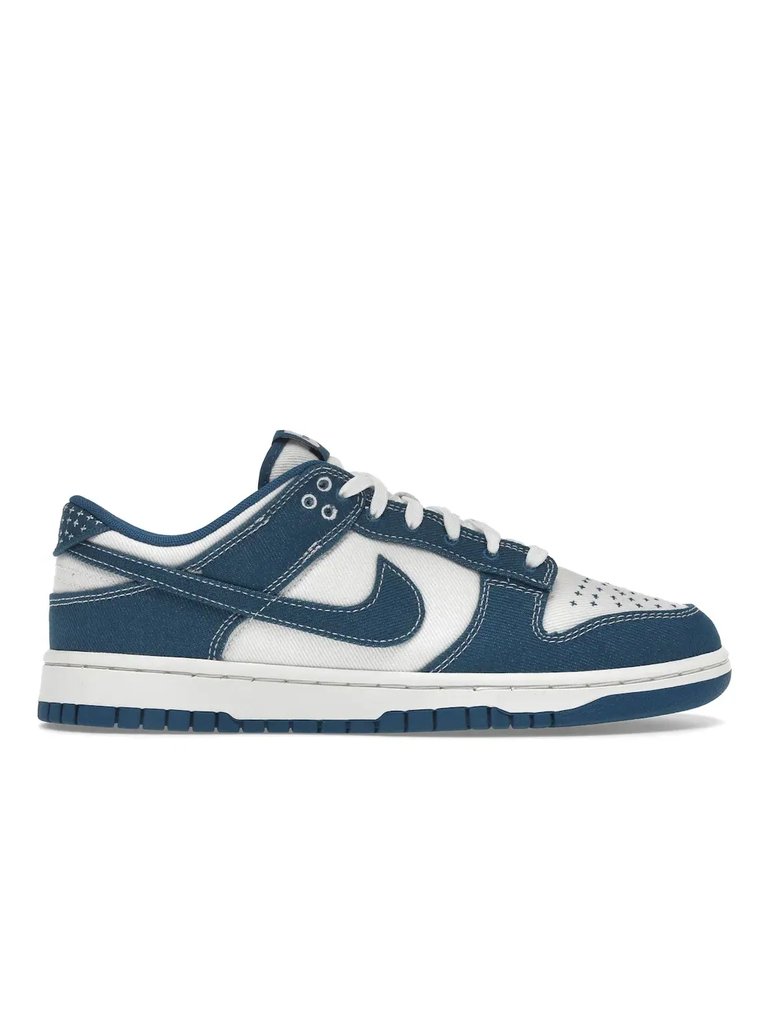 Мужские кроссовки с традиционной вышивкой сашико Nike Dunk Low — изображение 1 из 4, белый/синий