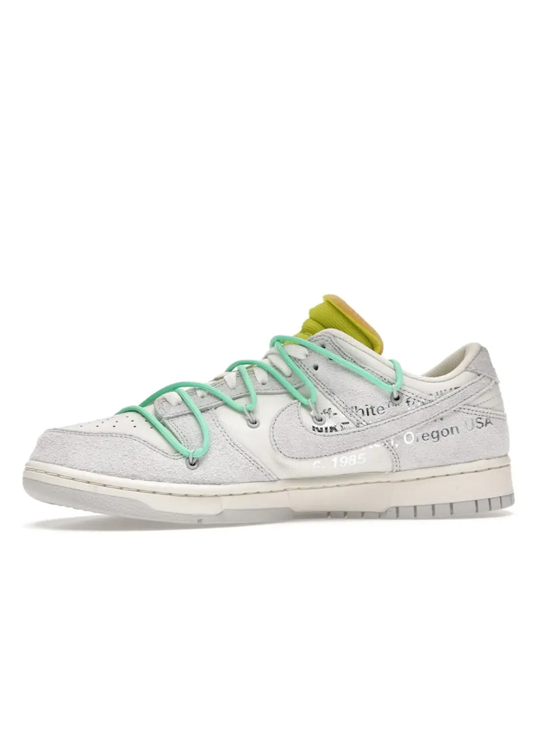Мужские кроссовки Lifestyle Nike Dunk Low Off-White Lot 14 Nike — изображение 3 из 4, серый-зеленый