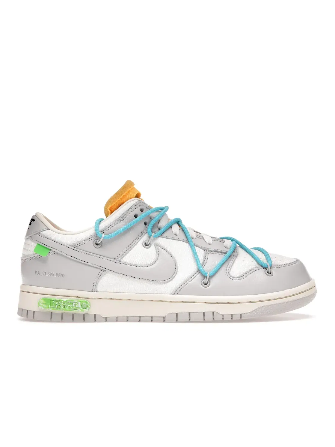 Мужские кроссовки с контрастной расцветкой Nike Dunk Low Off-White Lot 2 Nike — изображение 1 из 4, серый-синий
