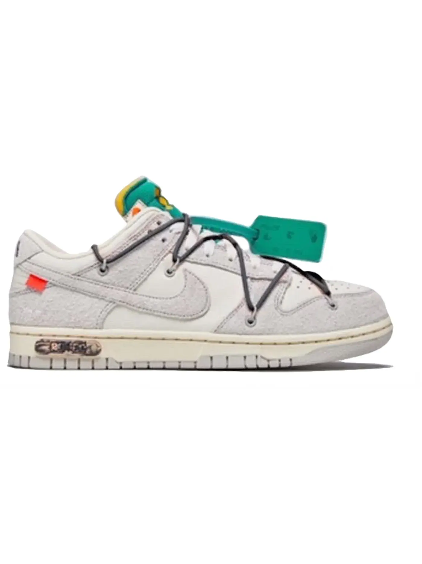 Мужские кроссовки Lifestyle с деконструированным дизайном Nike Dunk Low Off-White Lot 20 Nike — изображение 1 из 1, серый