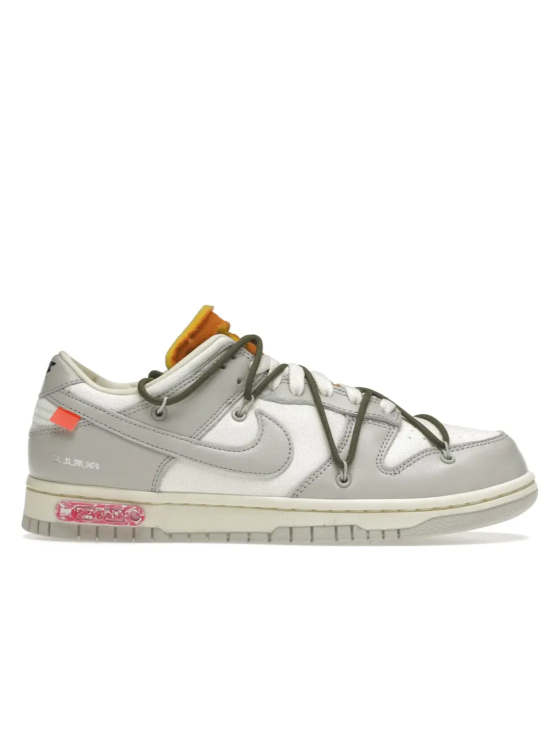 Мужские кроссовки Lifestyle с принтом Nike Dunk Low Off-White Lot 22 Nike — изображение 1 из 4, серый-оливковый