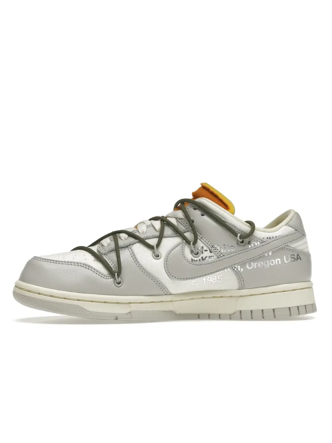 Мужские кроссовки Lifestyle с принтом Nike Dunk Low Off-White Lot 22 Nike — изображение 3 из 4, серый-оливковый