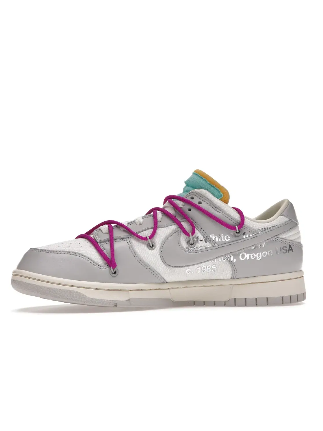 Мужские кроссовки с кожаным и текстильным верхом Nike Dunk Low Off-White Lot 21 Nike — изображение 3 из 4, серый-фиолетовый