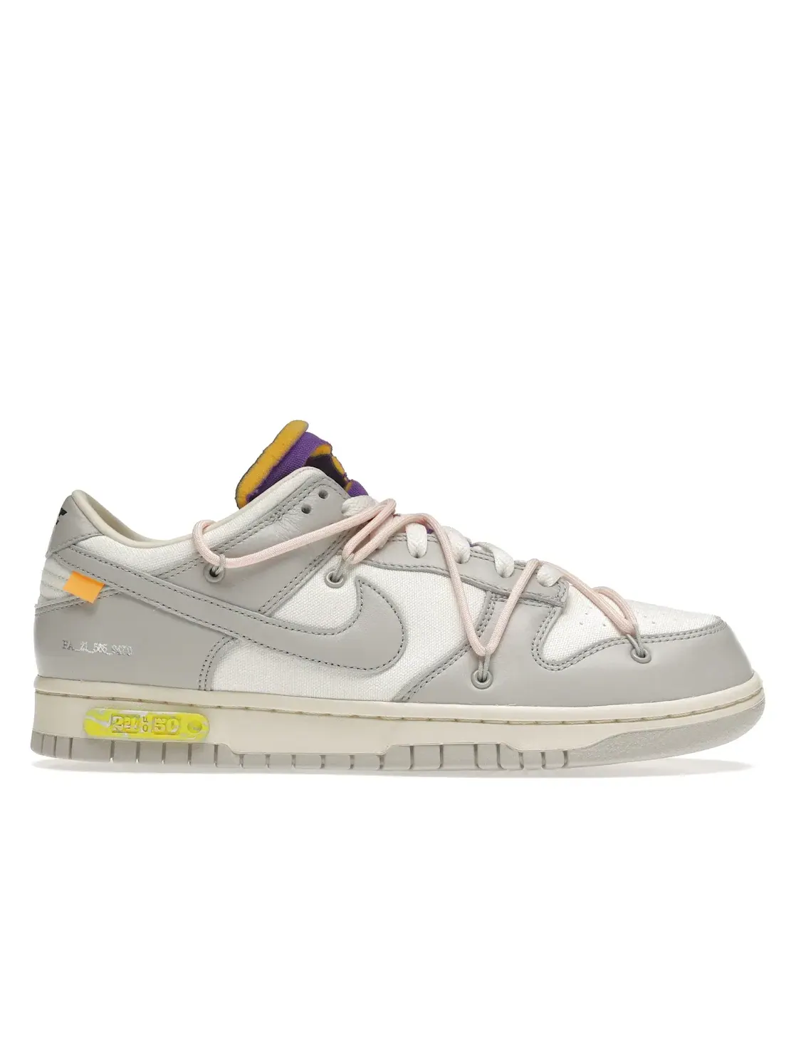 Мужские кроссовки Lifestyle Nike Dunk Low Off-White Lot 24 — изображение 1 из 4, серый
