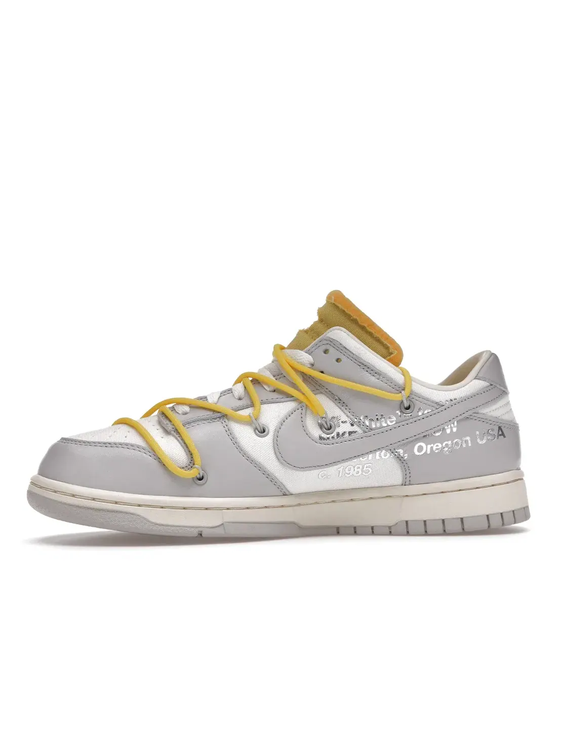 Мужские кроссовки Lifestyle с двумя шнурками Nike Dunk Low Off-White Lot 29 — изображение 3 из 4, серый-желтый