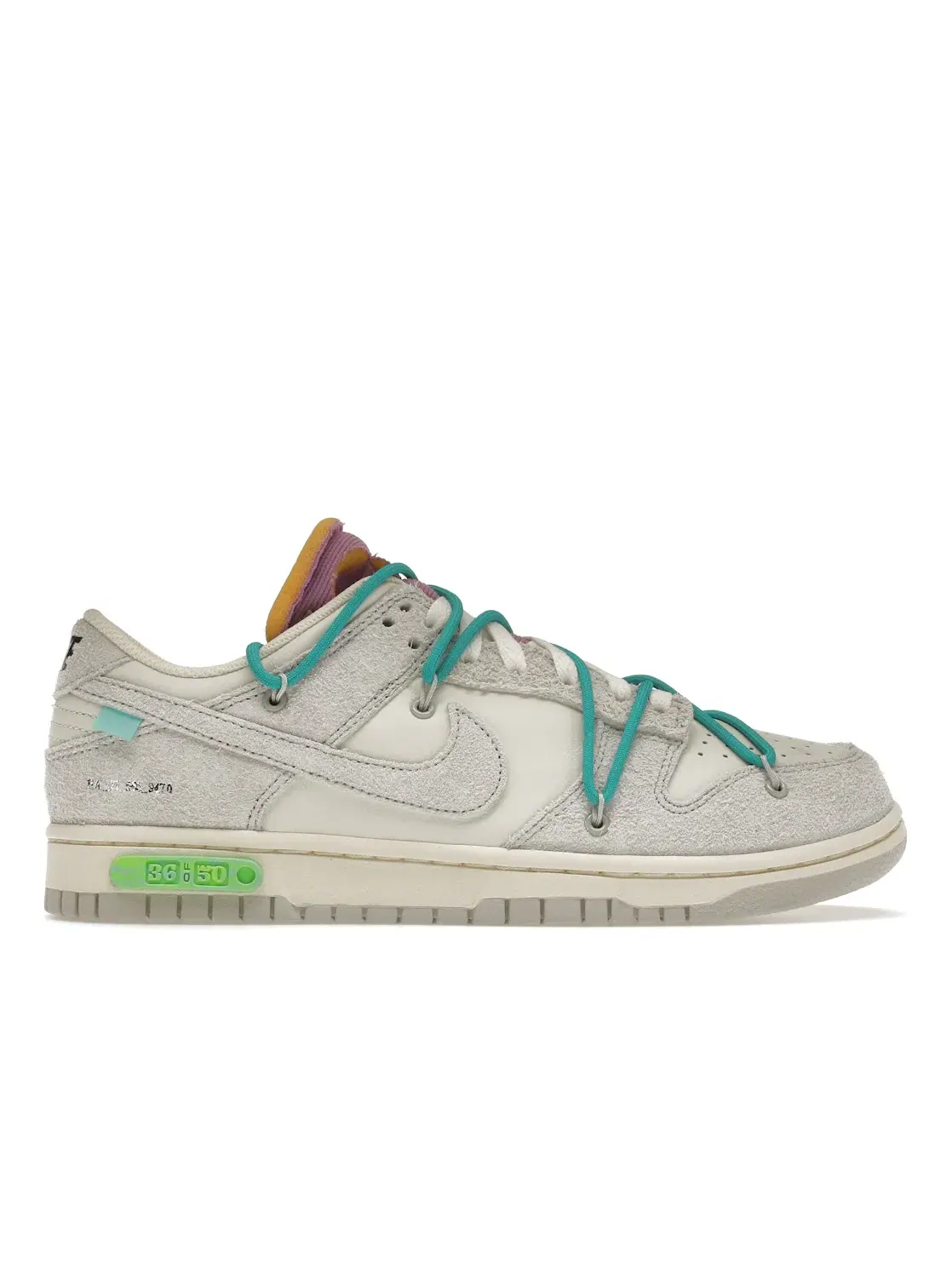 Мужские кроссовки кожаные Nike Dunk Low Off-White Lot 36 Nike — изображение 1 из 4, серый