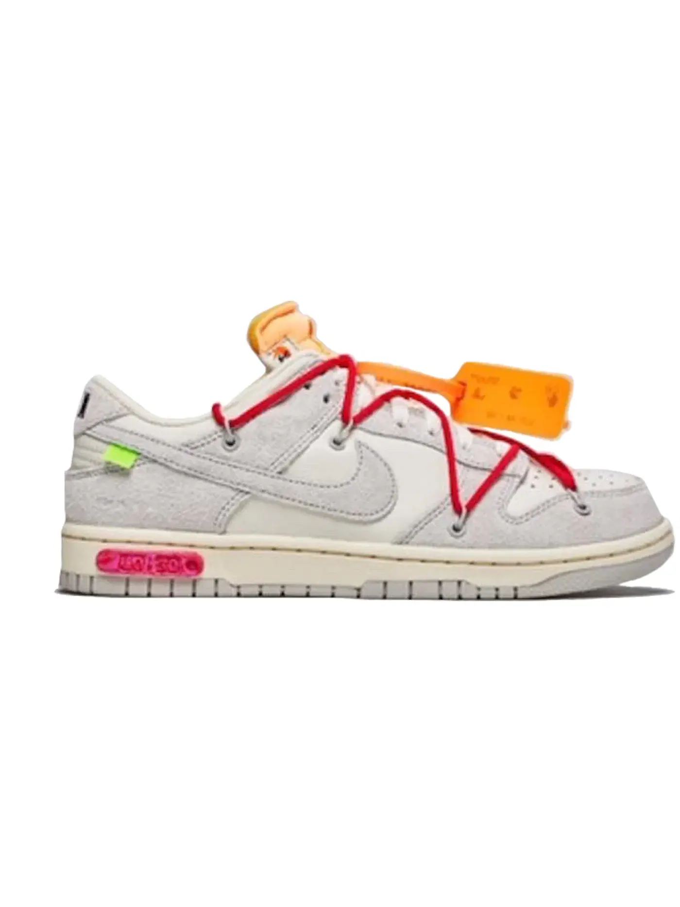 Мужские кроссовки Lifestyle с коллаборацией Nike Dunk Low Off-White Lot 40 Nike — изображение 1 из 1, серый-красный