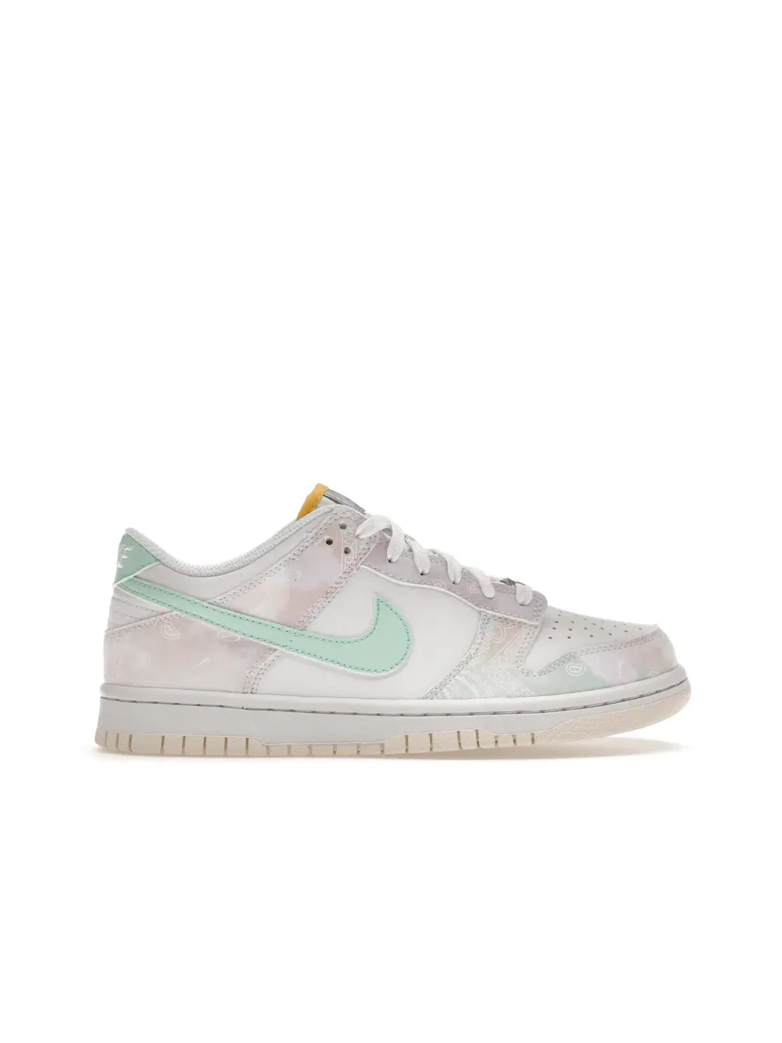 Детские кроссовки с принтом Nike Dunk Low Nike — изображение 1 из 4, белый/белый