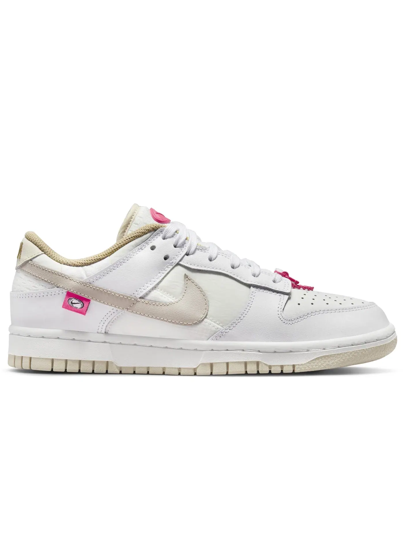 Женские кроссовки Nike Dunk Low Pink Bling — изображение 1 из 1, белый белый хаки розовый