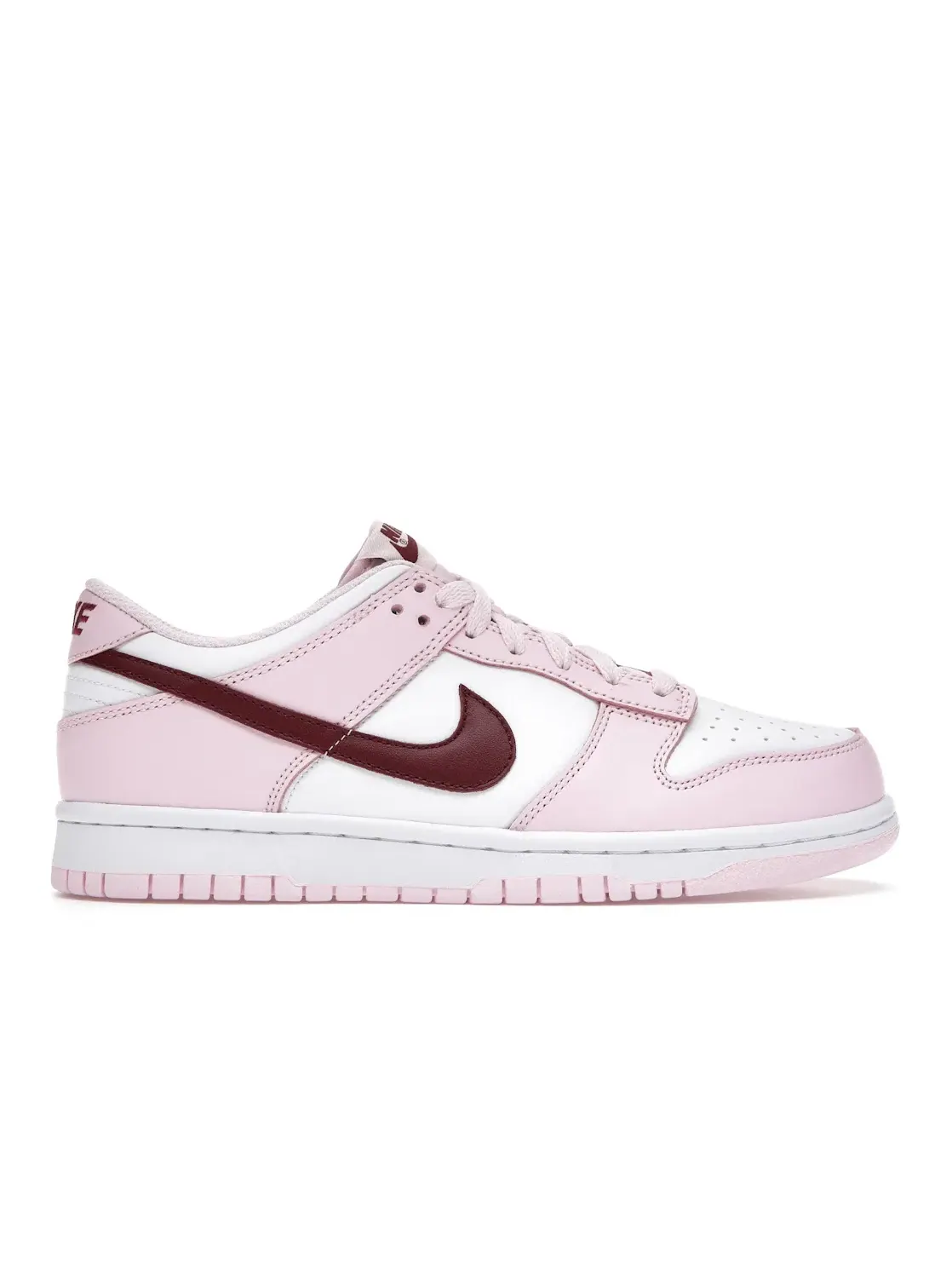 Детские кроссовки для мальчиков и девочек с кожаным верхом Nike Dunk Low Nike — изображение 1 из 4, розовый/белый-темный