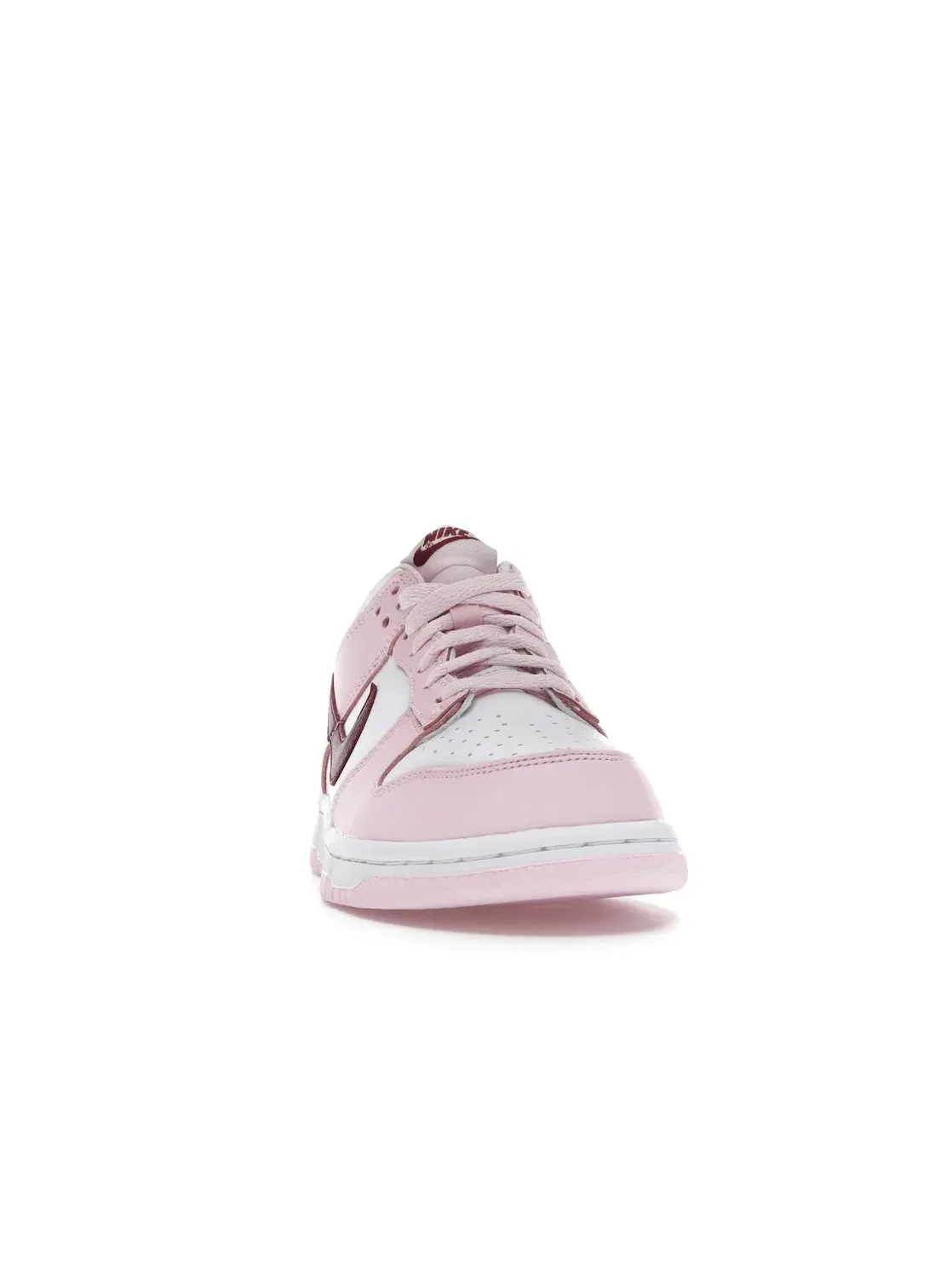 Детские кроссовки для мальчиков и девочек с кожаным верхом Nike Dunk Low Nike — изображение 2 из 4, розовый/белый-темный