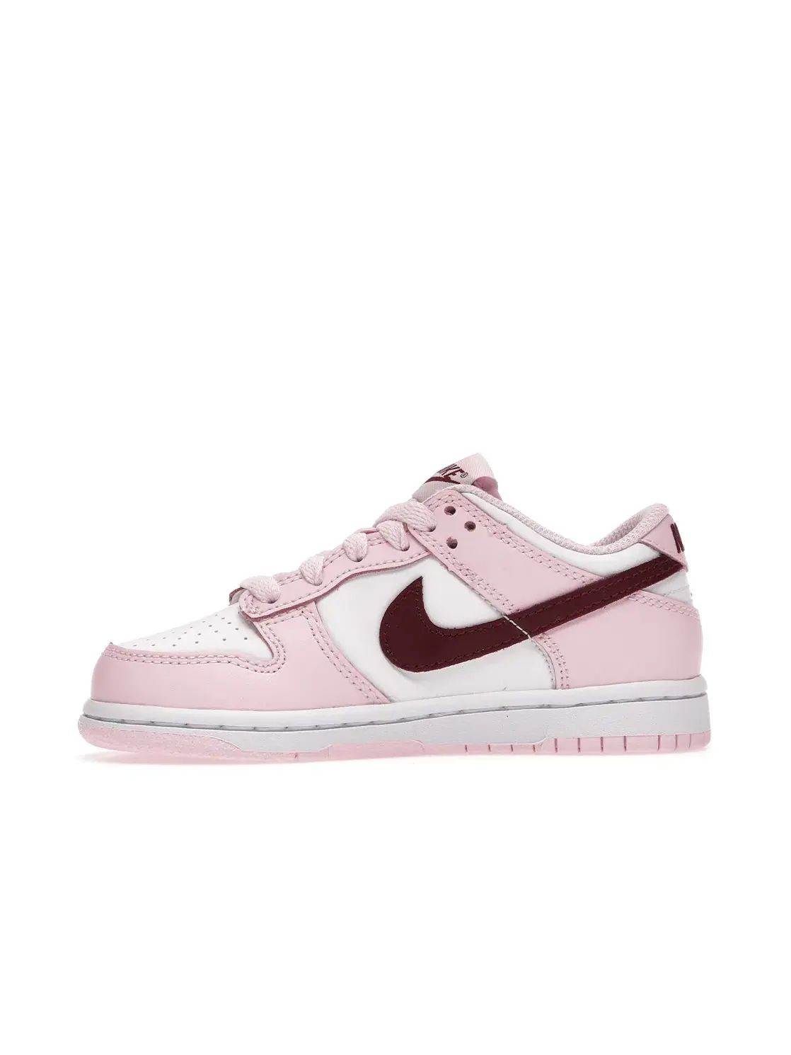 Детские кроссовки с кожаным верхом Nike Dunk Low — изображение 3 из 4, розовый/красный-белый