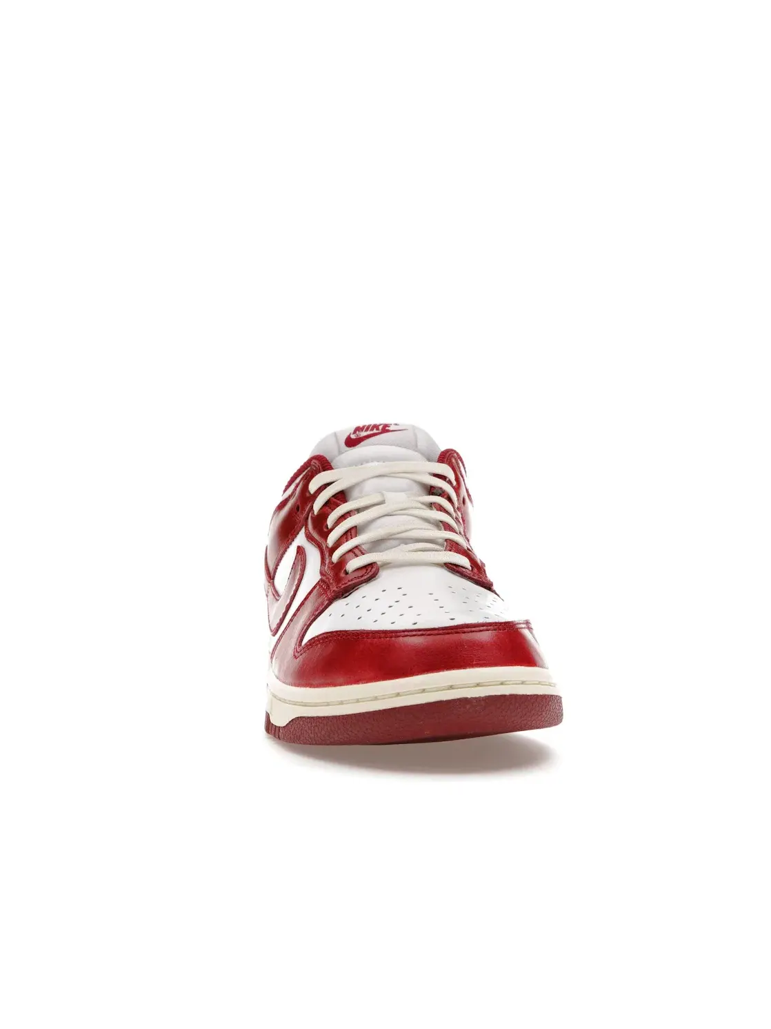 Женские кроссовки премиум-кожаные Nike Dunk Low PRM Nike — изображение 2 из 4, белый/красный
