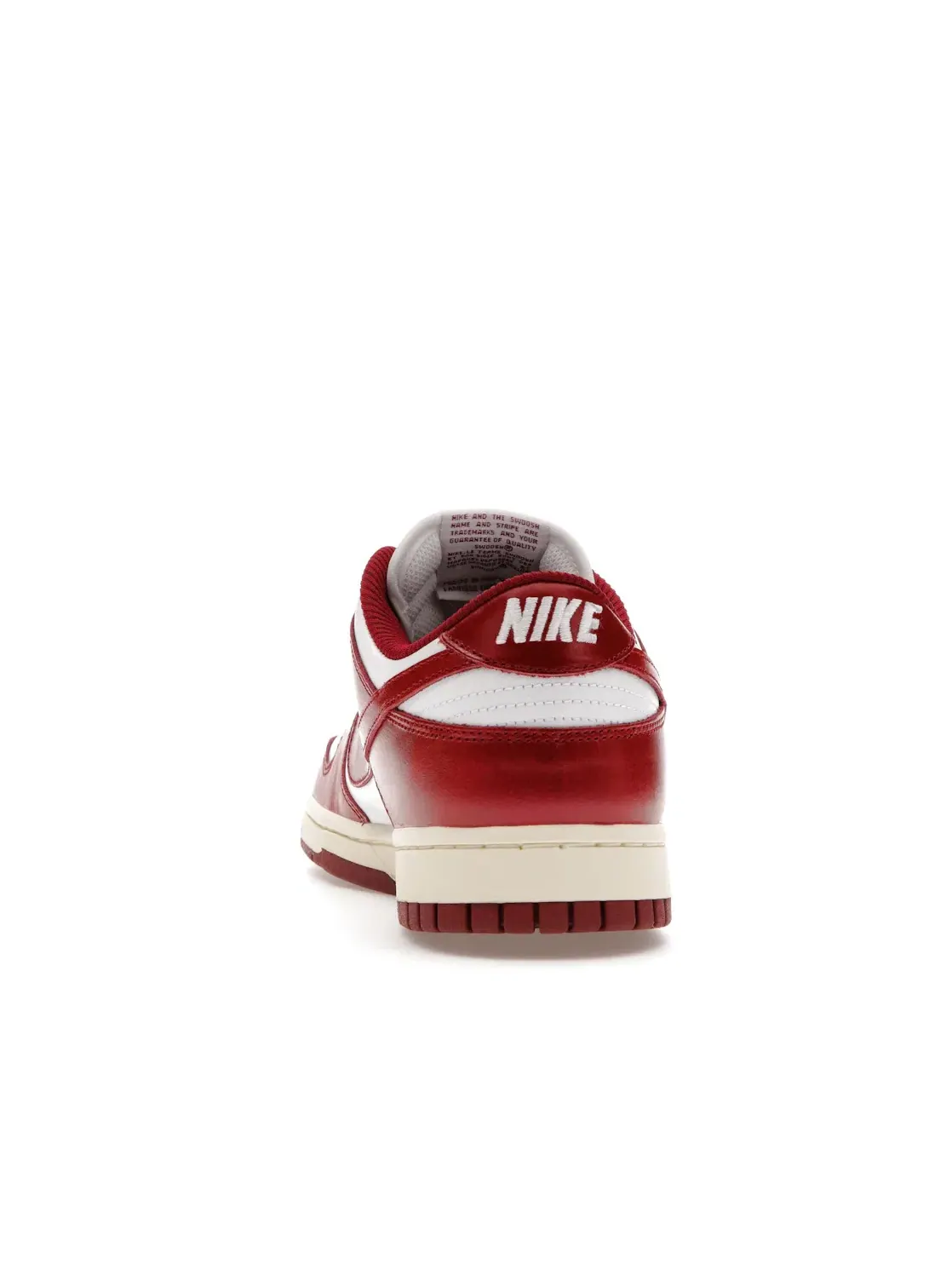 Женские кроссовки премиум-кожаные Nike Dunk Low PRM Nike — изображение 4 из 4, белый/красный