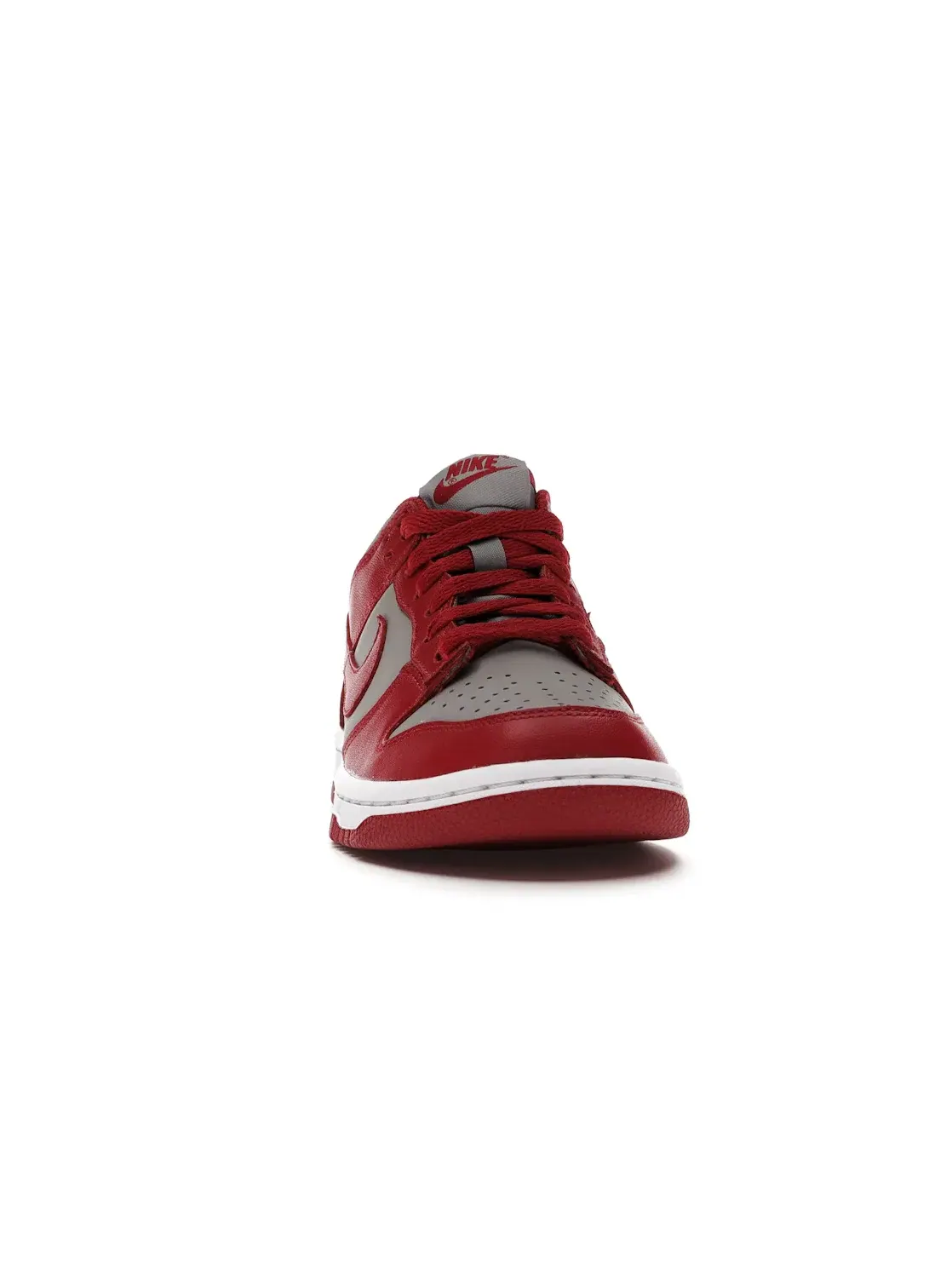 Детские кроссовки низкие с кожаным верхом Nike Dunk Low Retro — изображение 2 из 4, серый/красный-белый