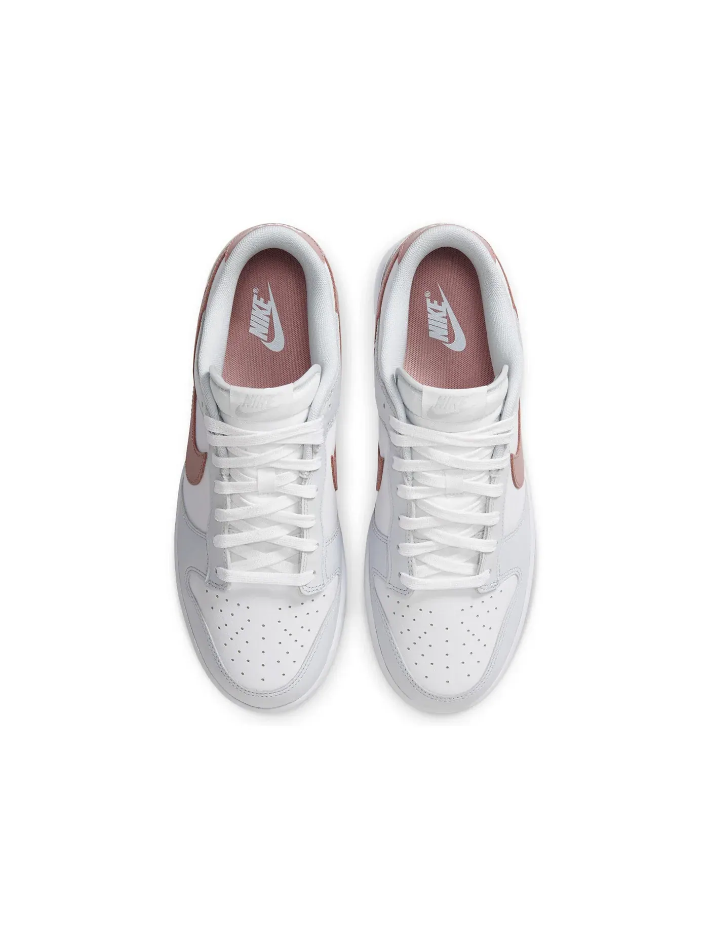 Мужские кроссовки кожаные Nike Dunk Low Retro — изображение 3 из 4, белый/платиновый-красный