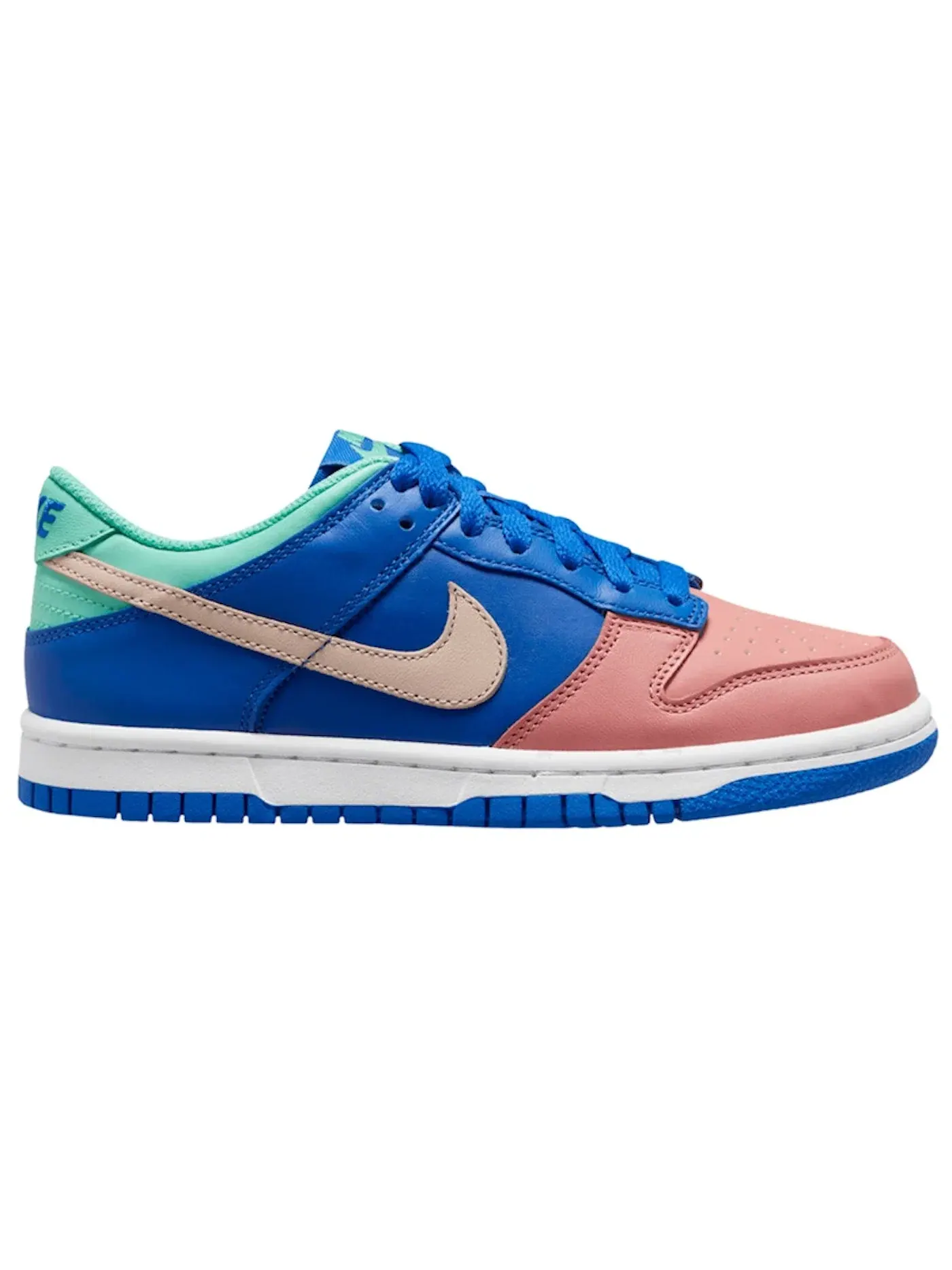 Детские кроссовки Lifestyle с принтом Nike Dunk Low Nike, Game Royal/Sail-Salmon-Light Menta — изображение 1 из 2
