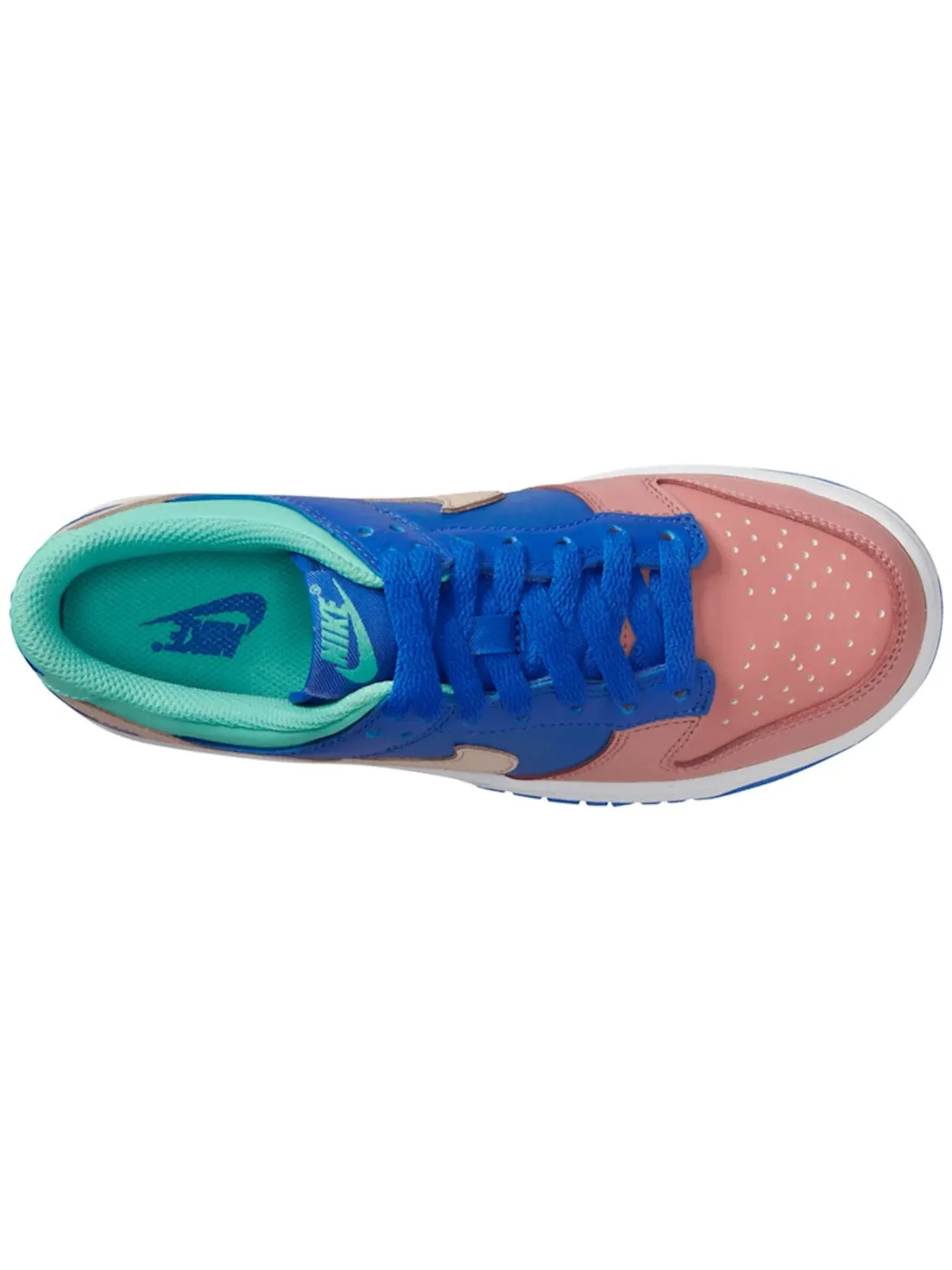 Детские кроссовки Lifestyle с принтом Nike Dunk Low Nike, Game Royal/Sail-Salmon-Light Menta — изображение 2 из 2