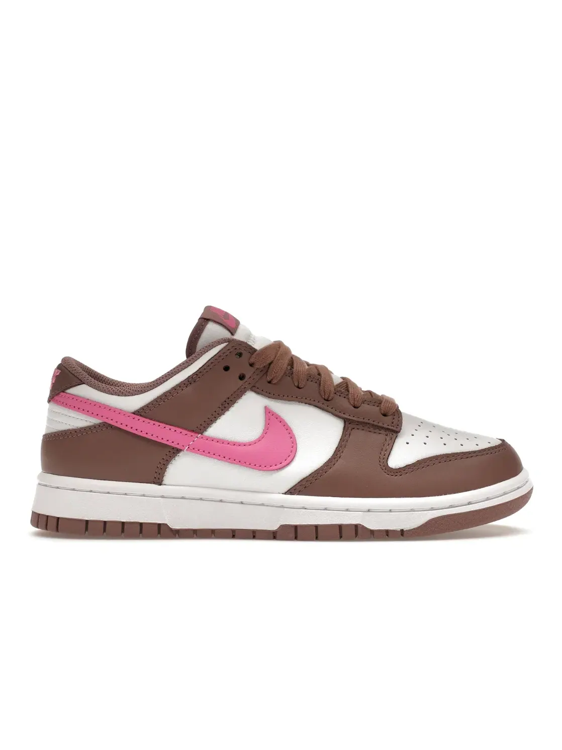 Женские кроссовки кожаные Nike Dunk Low — изображение 1 из 4, розовый-белый