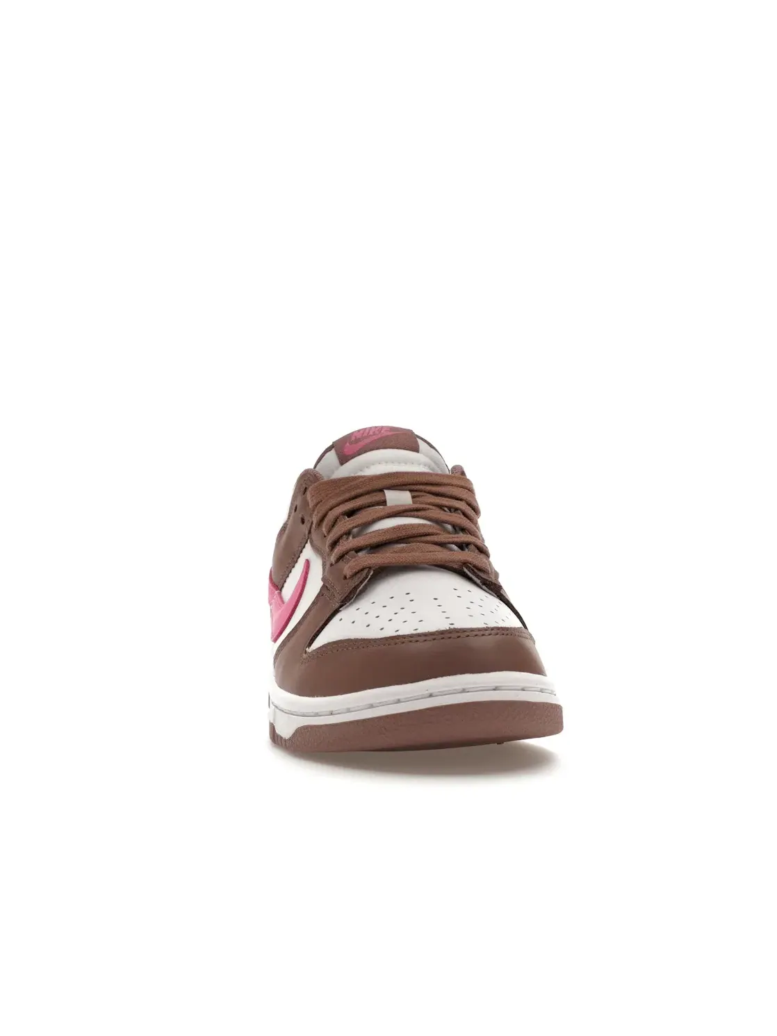 Женские кроссовки кожаные Nike Dunk Low — изображение 2 из 4, розовый-белый