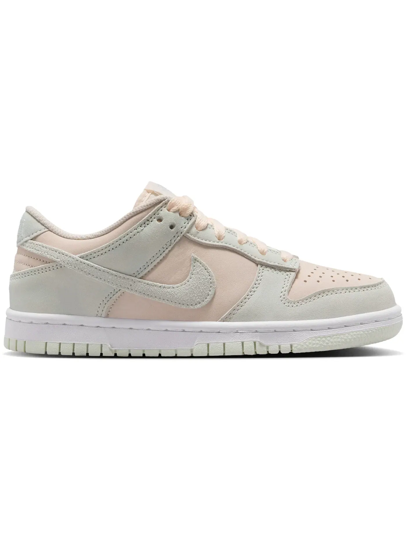 Детские кроссовки на шнуровке Nike Dunk Low Suede Nike — изображение 1 из 1, белый/зеленый