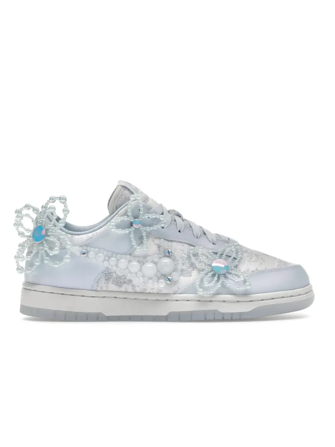 Женские кроссовки с принтом Nike Dunk Low Nike — изображение 1 из 4, белый/серый/синий/синий
