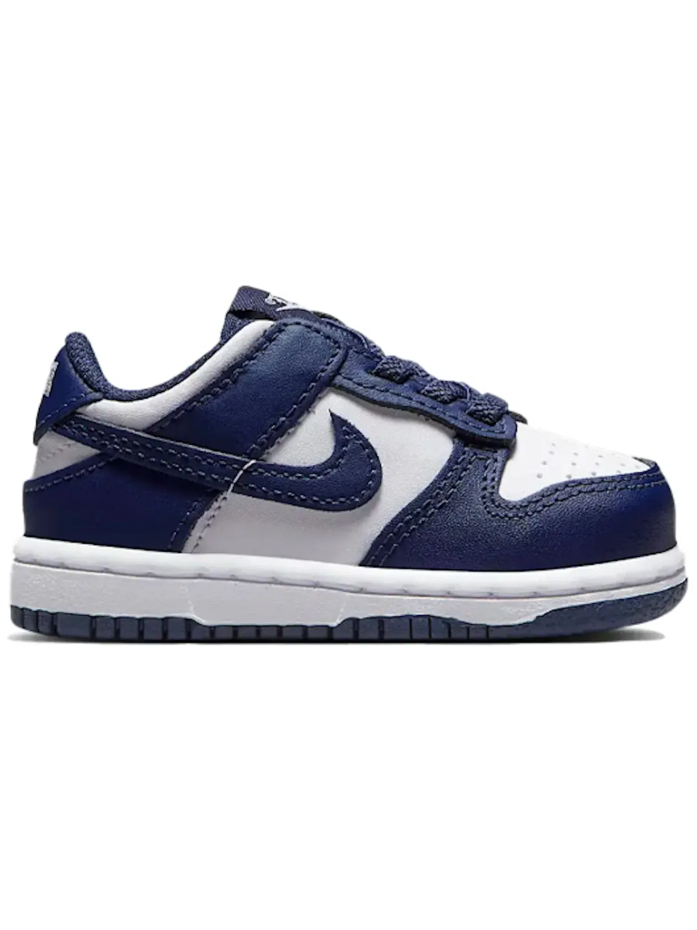Детские кроссовки для мальчиков с кожаным верхом Nike Dunk Low Nike — изображение 1 из 1, белый/темно-синий