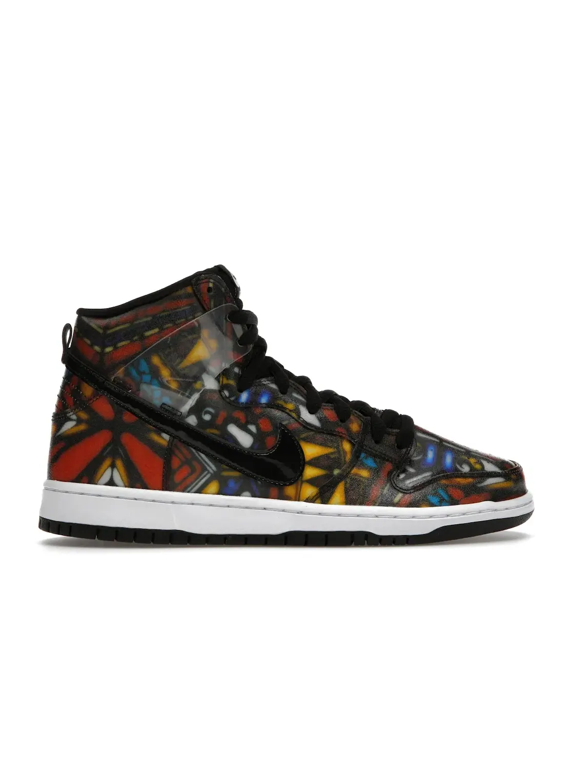 Мужские кроссовки высокие с принтом Nike SB Dunk High Concepts Stained Glass Nike — изображение 1 из 4, красный/черный-белый